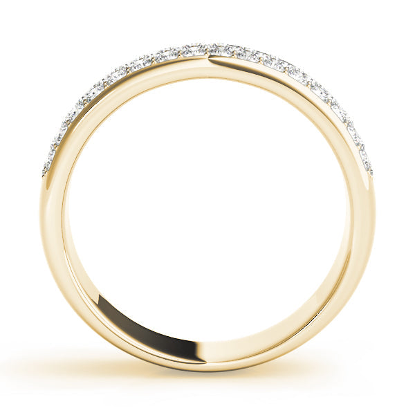 Multiple Row PavÃ£Â© Set Half Eternity Ring in Gold & Platinum