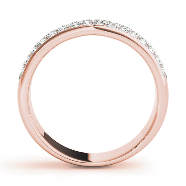 Multiple Row PavÃ£Â© Set Half Eternity Ring in Gold & Platinum