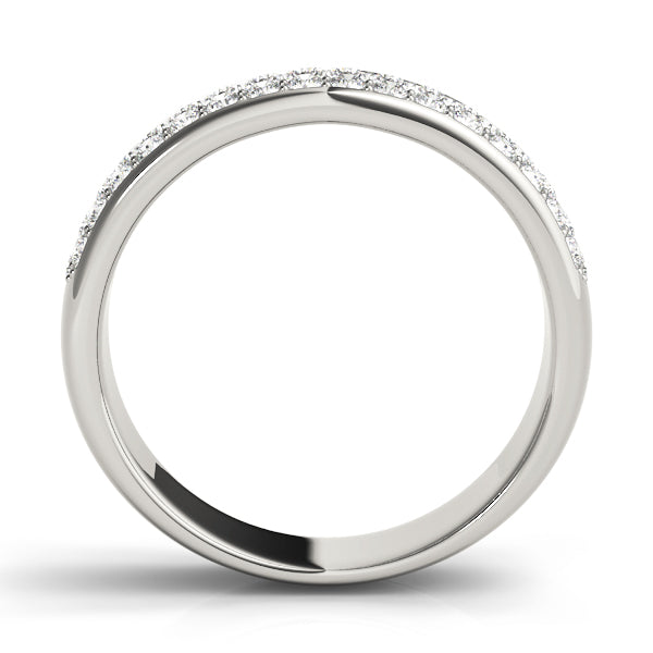 Multiple Row PavÃ£Â© Set Half Eternity Ring in Gold & Platinum