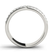Multiple Row PavÃ£Â© Set Half Eternity Ring in Gold & Platinum