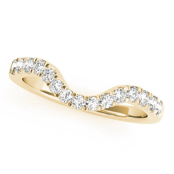 Curved Split Prong Half Eternity Ring in 10K/14K gold and platinum with certified lab-grown or natural diamonds