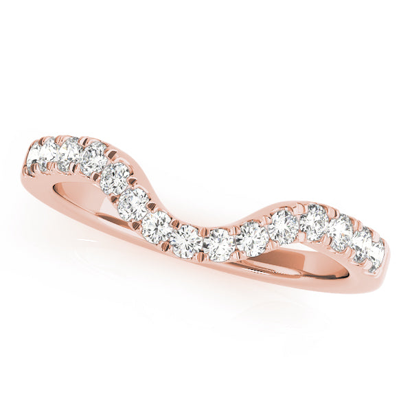 Curved Split Prong Half Eternity Ring in Gold & Platinum