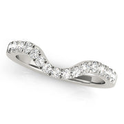 Curved Split Prong Half Eternity Ring in Gold & Platinum