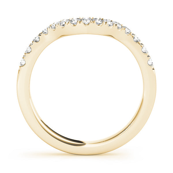 Curved Split Prong Half Eternity Ring in Gold & Platinum