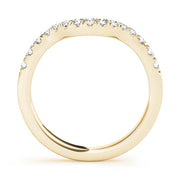 Curved Split Prong Half Eternity Ring in Gold & Platinum