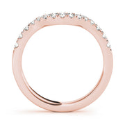 Curved Split Prong Half Eternity Ring in Gold & Platinum