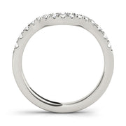 Curved Split Prong Half Eternity Ring in Gold & Platinum