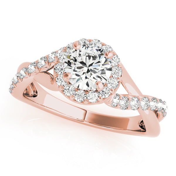 Celestial Halo Round Diamond Engagement Ring in 10K/14K gold and platinum with certified lab-grown or natural diamonds
