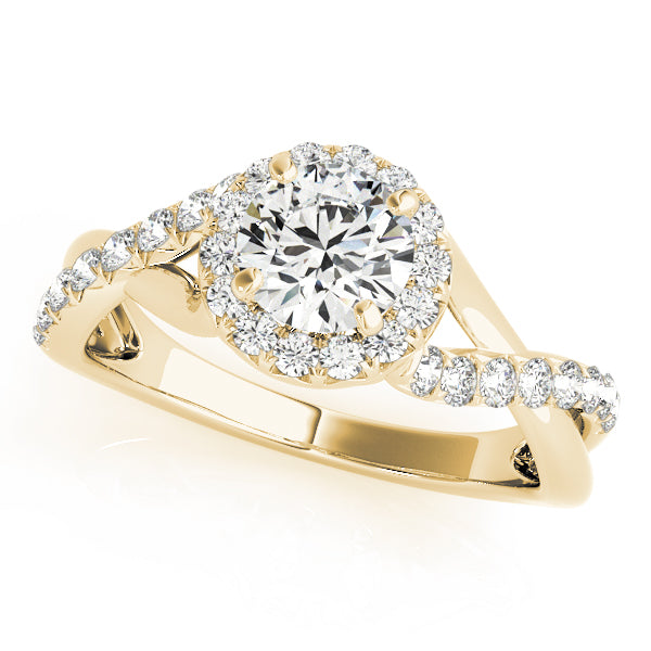 Celestial Halo Round Diamond Engagement Ring in 10K/14K gold and platinum with certified lab-grown or natural diamonds