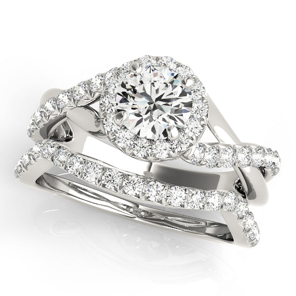 Celestial Halo Round Diamond Engagement Ring in 10K/14K gold and platinum with certified lab-grown or natural diamonds