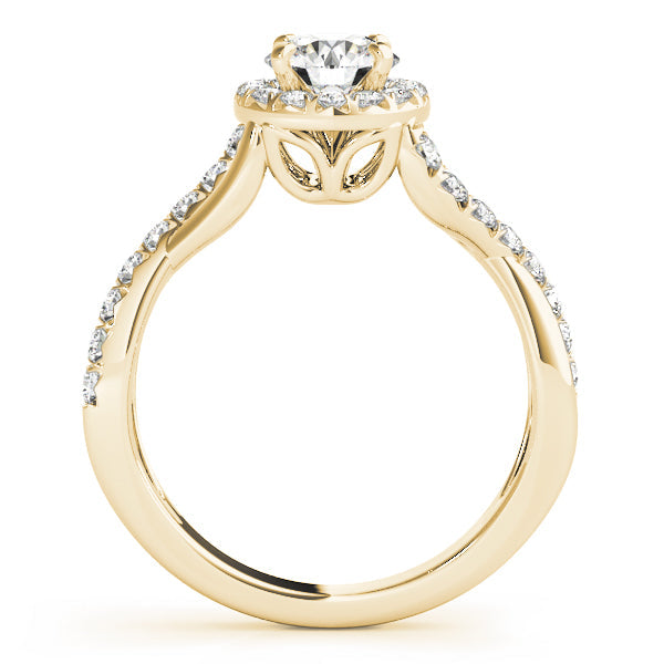 Celestial Halo Round Diamond Engagement Ring in 10K/14K gold and platinum with certified lab-grown or natural diamonds