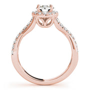 Celestial Halo Round Diamond Engagement Ring in 10K/14K gold and platinum with certified lab-grown or natural diamonds