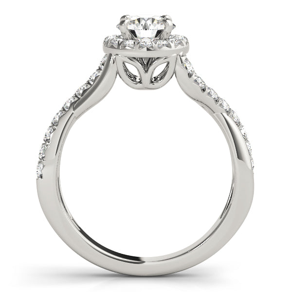Celestial Halo Round Diamond Engagement Ring in 10K/14K gold and platinum with certified lab-grown or natural diamonds