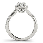 Celestial Halo Round Diamond Engagement Ring in 10K/14K gold and platinum with certified lab-grown or natural diamonds