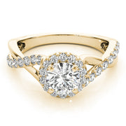 Celestial Halo Round Diamond Engagement Ring in 10K/14K gold and platinum with certified lab-grown or natural diamonds