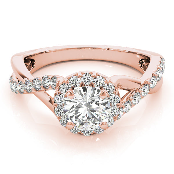 Celestial Halo Round Diamond Engagement Ring in 10K/14K gold and platinum with certified lab-grown or natural diamonds
