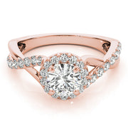 Celestial Halo Round Diamond Engagement Ring in 10K/14K gold and platinum with certified lab-grown or natural diamonds