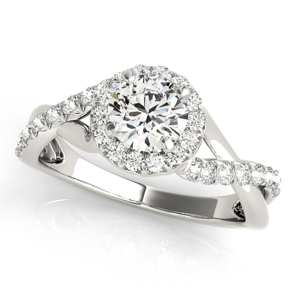 Celestial Halo Round Diamond Engagement Ring in 10K/14K gold and platinum with certified lab-grown or natural diamonds