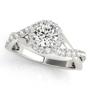 Celestial Halo Round Diamond Engagement Ring in 10K/14K gold and platinum with certified lab-grown or natural diamonds