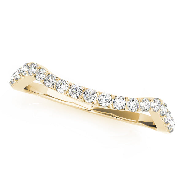 Curved Half Eternity Ring in 10K/14K gold and platinum with certified lab-grown or natural diamonds