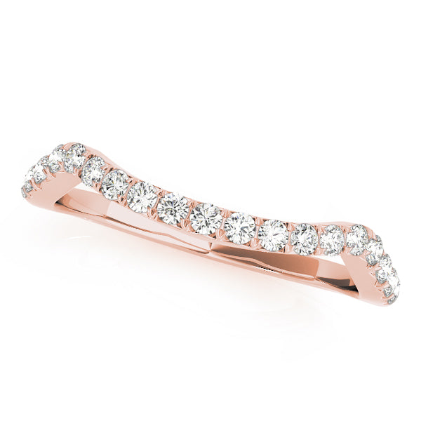 Curved Half Eternity Ring in Gold & Platinum
