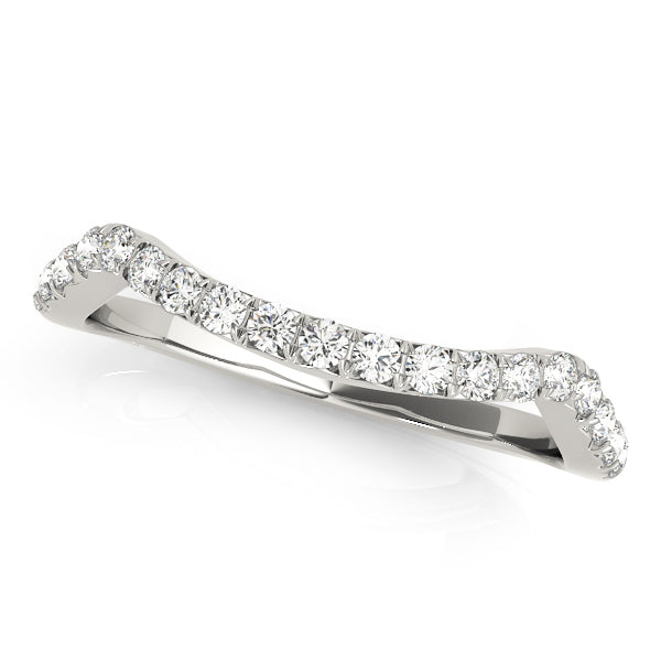 Curved Half Eternity Ring in Gold & Platinum