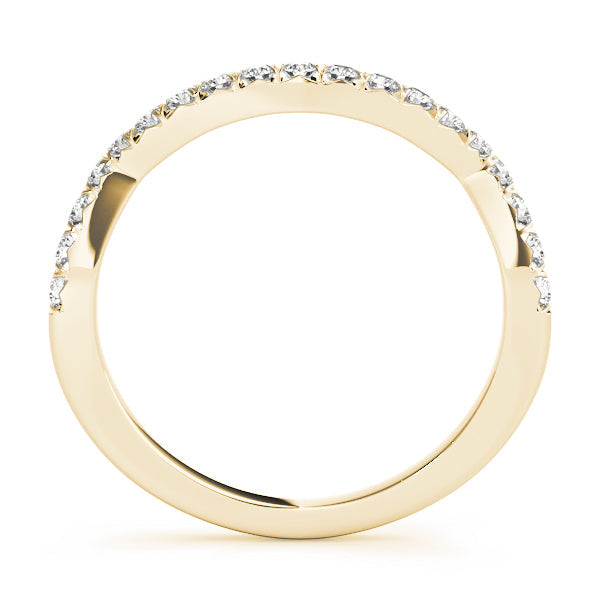 Curved Half Eternity Ring in Gold & Platinum