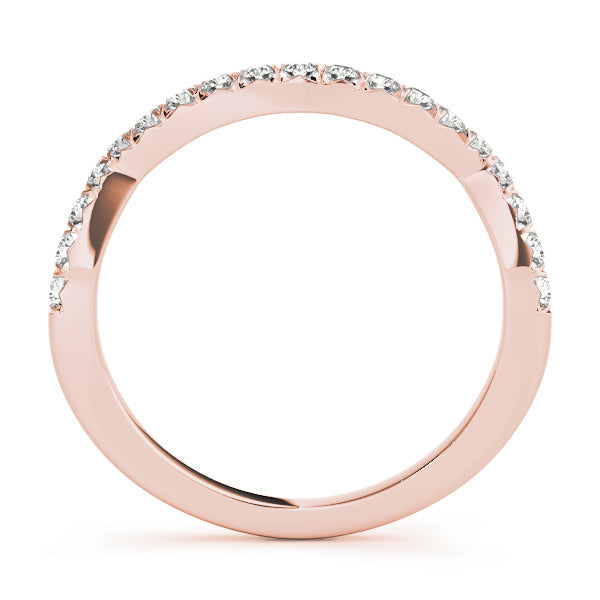 Curved Half Eternity Ring in Gold & Platinum