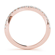 Curved Half Eternity Ring in Gold & Platinum