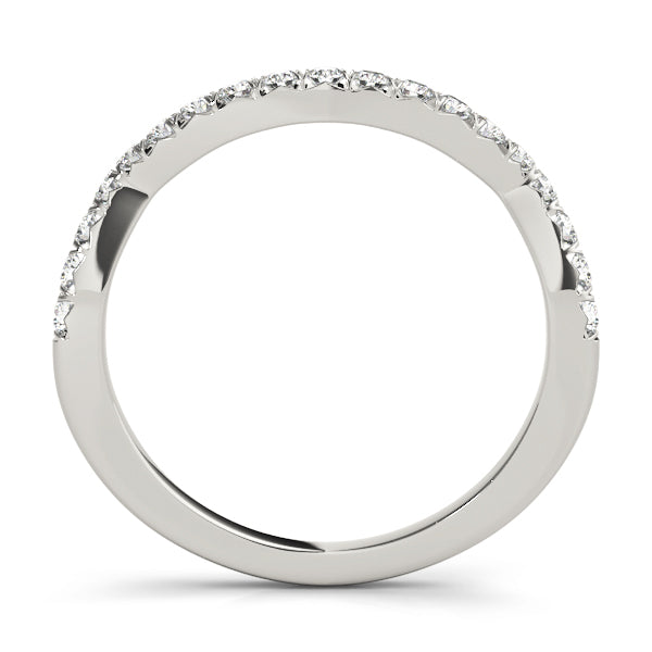 Curved Half Eternity Ring in Gold & Platinum