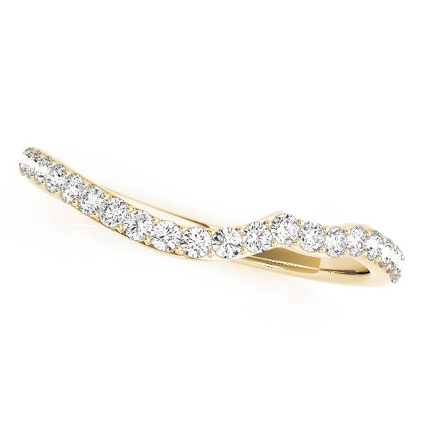 Prong Set Curved Half Eternity Ring in 10K/14K gold and platinum with certified lab-grown or natural diamonds