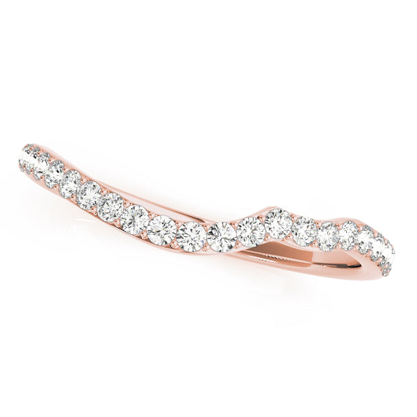 Prong Set Curved Half Eternity Ring in Gold & Platinum