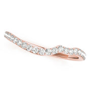 Prong Set Curved Half Eternity Ring in Gold & Platinum