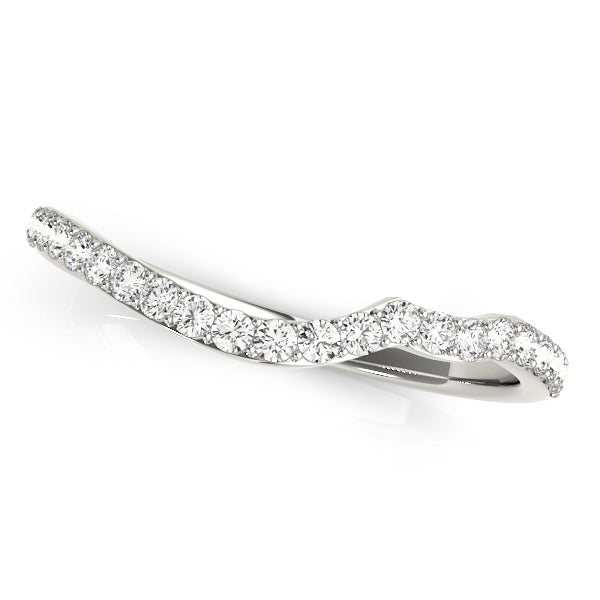 Prong Set Curved Half Eternity Ring in Gold & Platinum