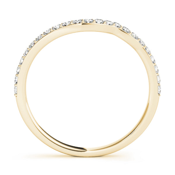 Prong Set Curved Half Eternity Ring in Gold & Platinum