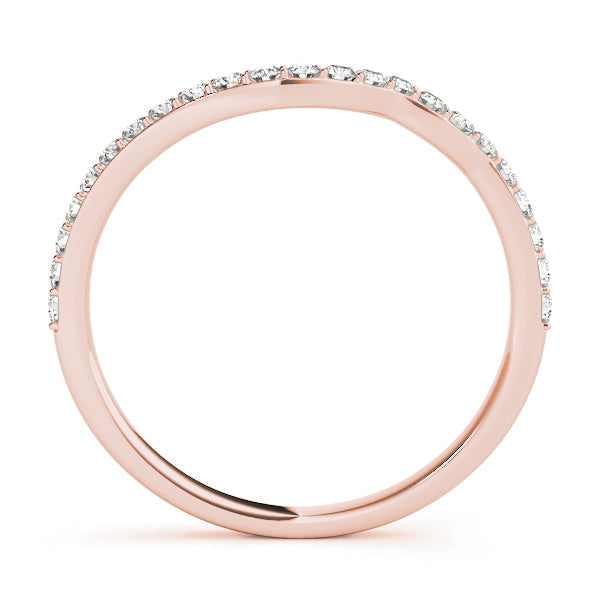 Prong Set Curved Half Eternity Ring in Gold & Platinum