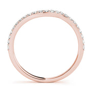 Prong Set Curved Half Eternity Ring in Gold & Platinum