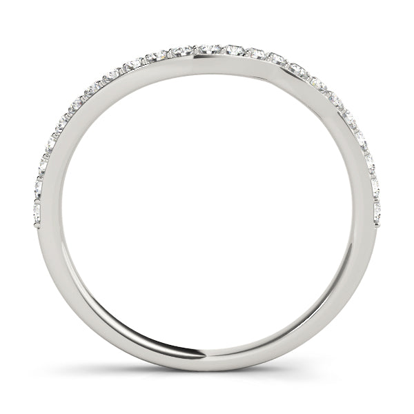 Prong Set Curved Half Eternity Ring in Gold & Platinum