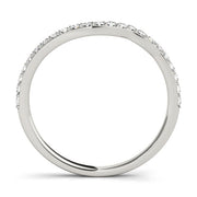 Prong Set Curved Half Eternity Ring in Gold & Platinum