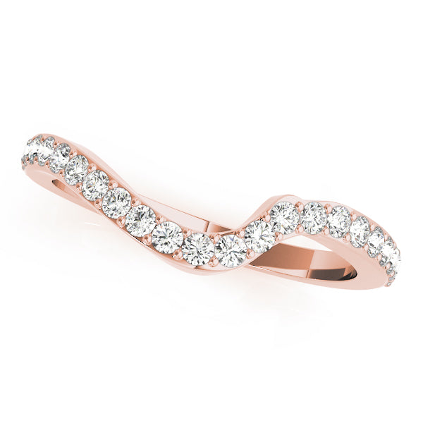 Prong Set Curved Half Eternity Ring in Gold & Platinum