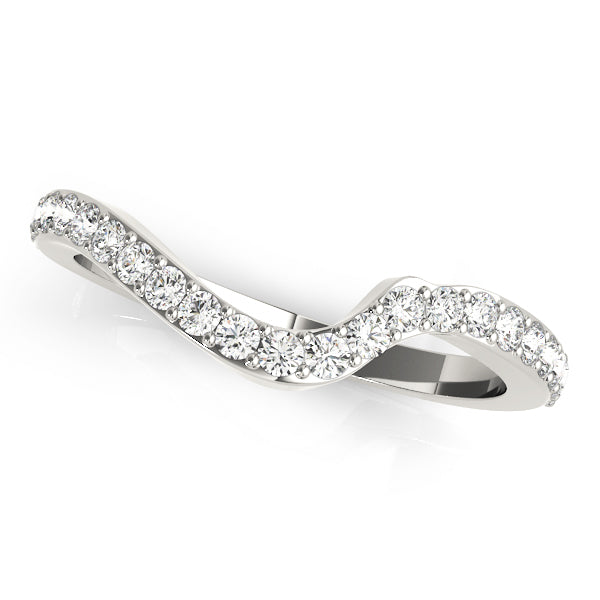 Prong Set Curved Half Eternity Ring in Gold & Platinum