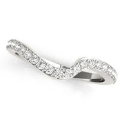Prong Set Curved Half Eternity Ring in Gold & Platinum