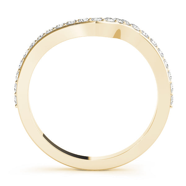Prong Set Curved Half Eternity Ring in Gold & Platinum