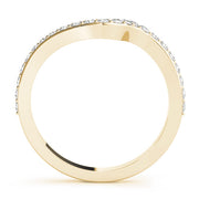 Prong Set Curved Half Eternity Ring in Gold & Platinum