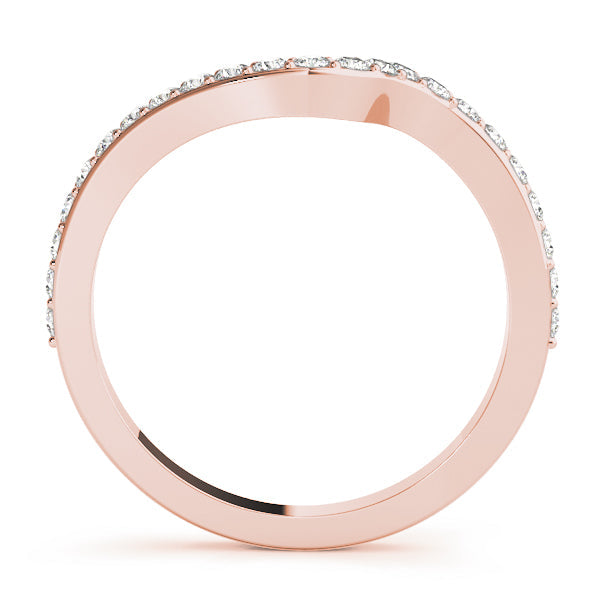 Prong Set Curved Half Eternity Ring in Gold & Platinum