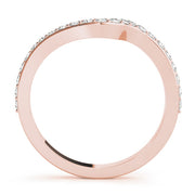 Prong Set Curved Half Eternity Ring in Gold & Platinum