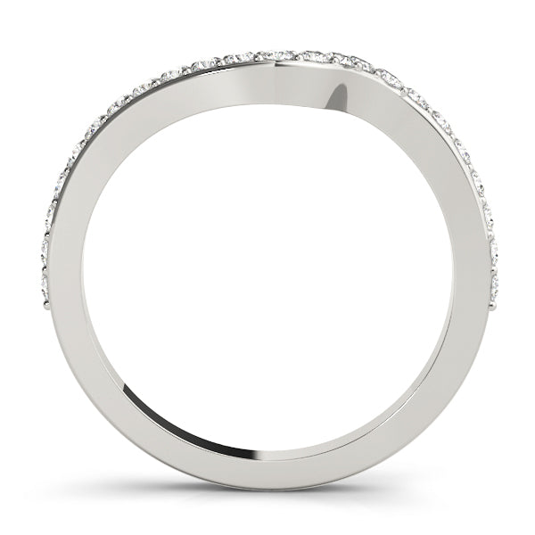Prong Set Curved Half Eternity Ring in Gold & Platinum