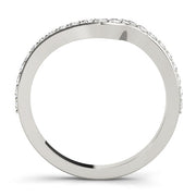 Prong Set Curved Half Eternity Ring in Gold & Platinum