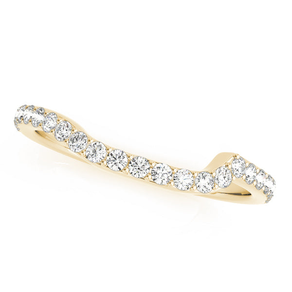 Single Row Prong Set Curved Half Eternity Ring in 10K/14K gold and platinum with certified lab-grown or natural diamonds