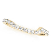 Single Row Prong Set Curved Half Eternity Ring in 10K/14K gold and platinum with certified lab-grown or natural diamonds